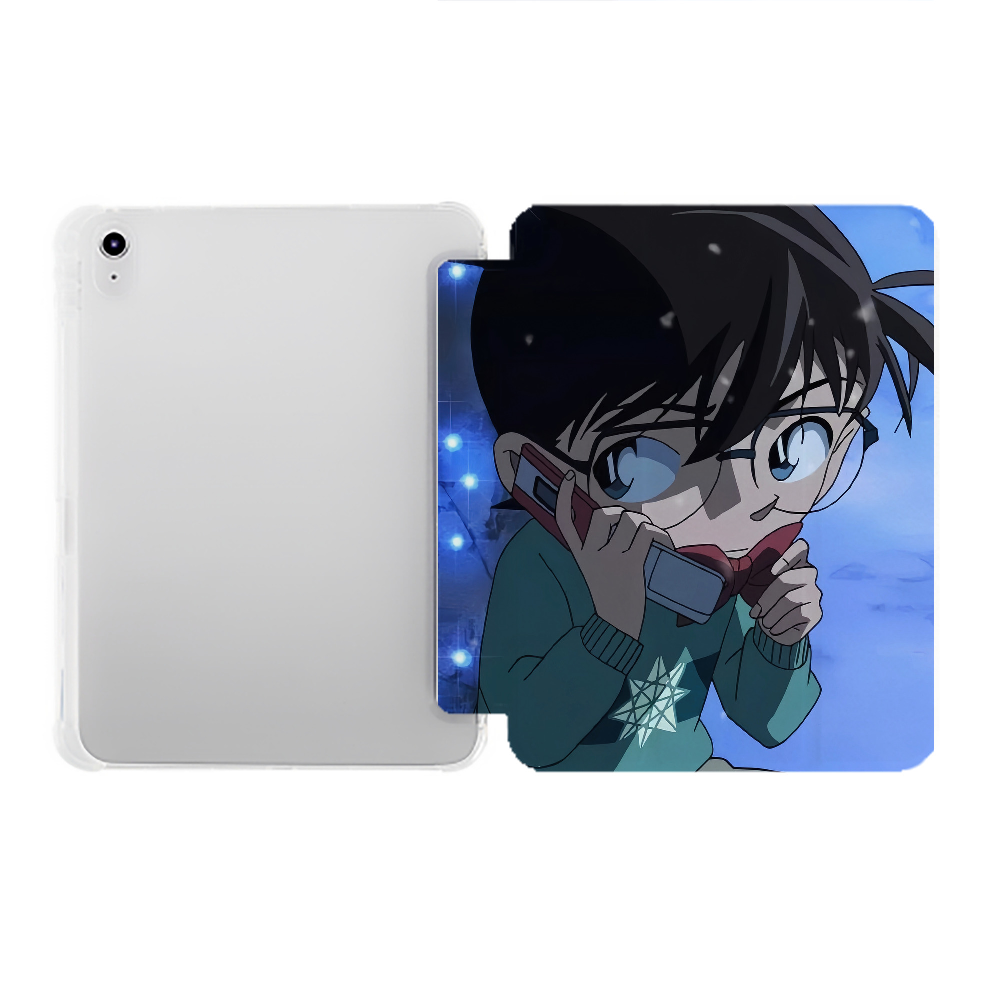 （画像用） 名探偵コナン Detective Conan IPad ケース ペン収納付き 三つ折りスタンド PUレザー×シリコン 対応機種9.5/10.5/10.9インチ